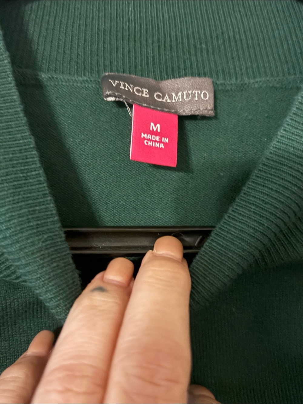 Vince Camuto Forest Green V-Neck Sweater